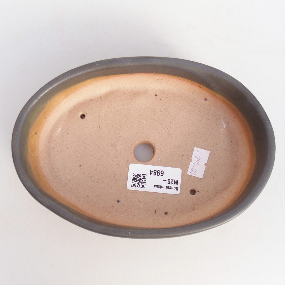 Keramická bonsai miska 18,5 x 13 x 4,5 cm, barva šedá