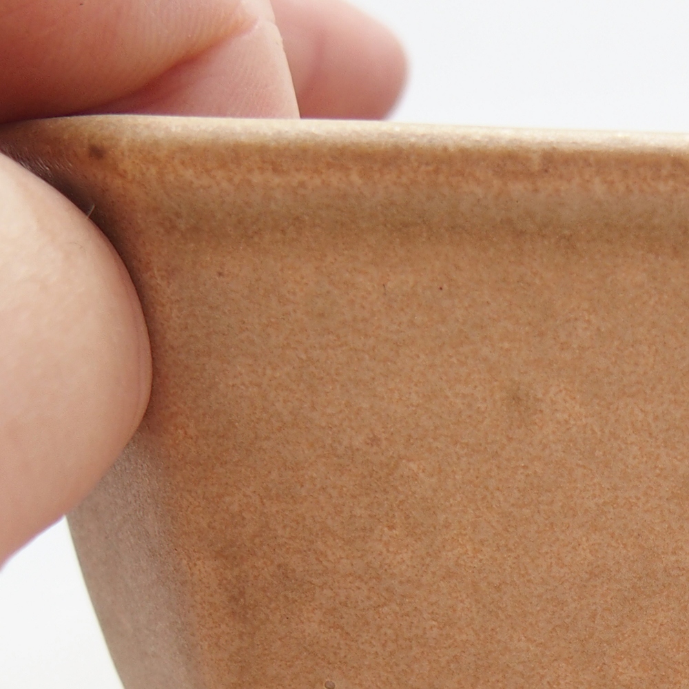 Keramická bonsai miska 10 x 10 x 6 cm, barva hnědá