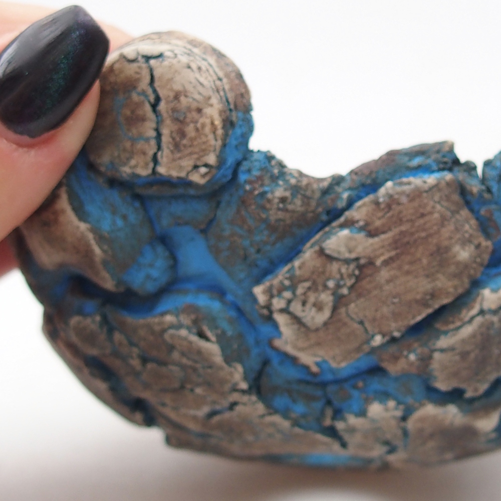 Keramická Skořápka  11 x 10 x 5 cm , barva modrá