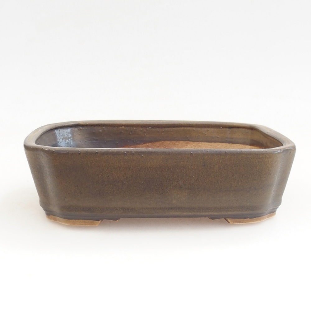 Keramická bonsai miska 21 x 18 x 6 cm, barva hnědá