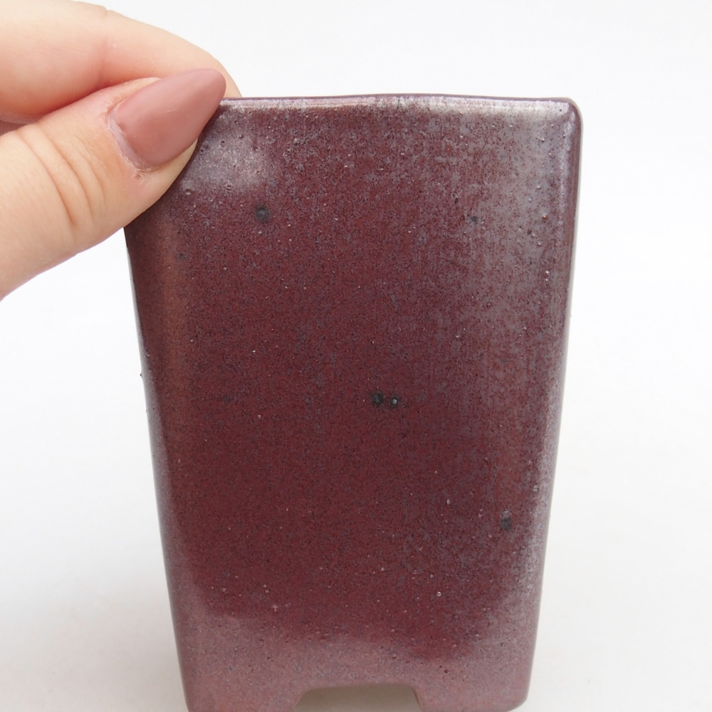 Keramická bonsai miska 8 x 8x 10,5 cm, barva vínová