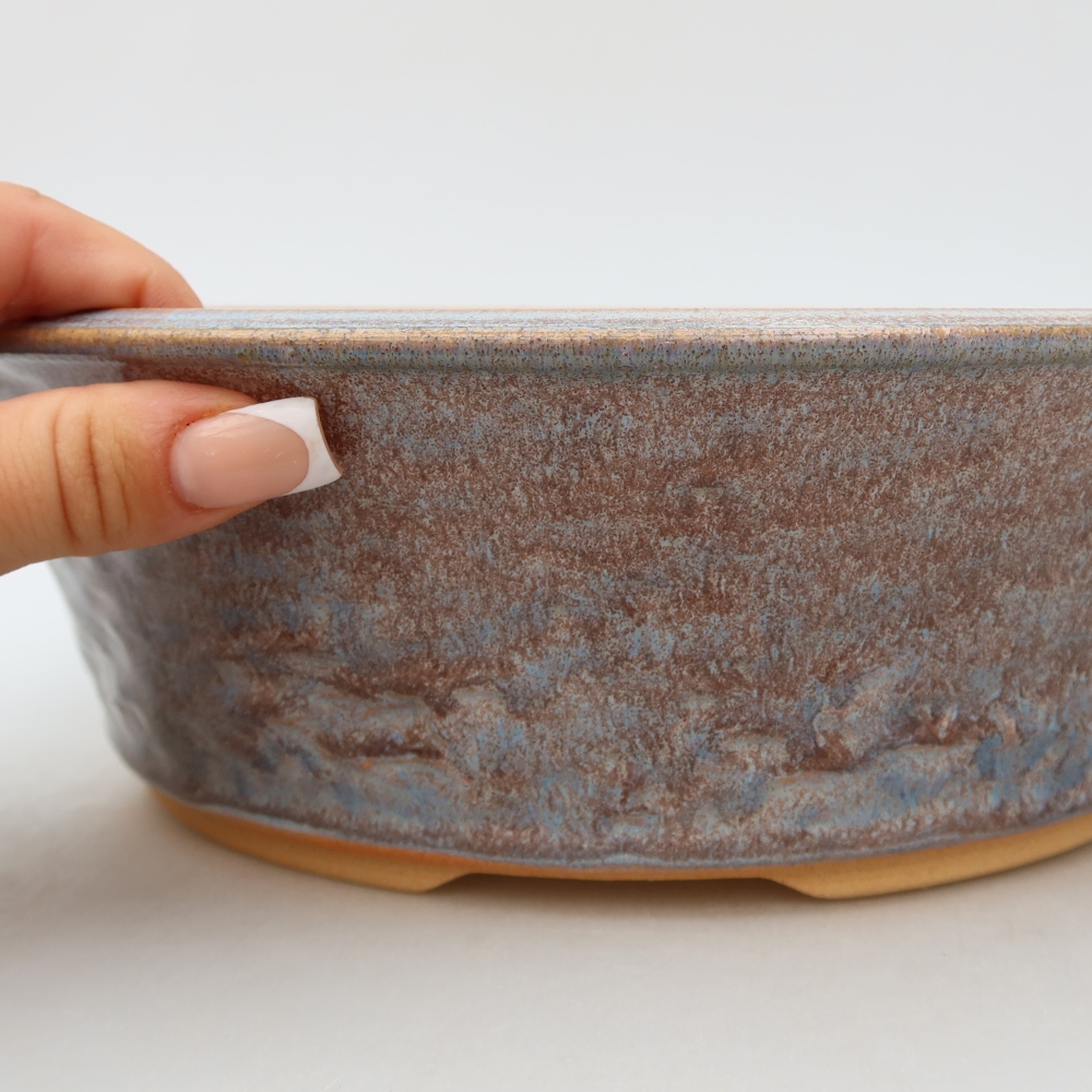 Keramická bonsai miska 26,5 x 26,5 x 8 cm, barva modrá