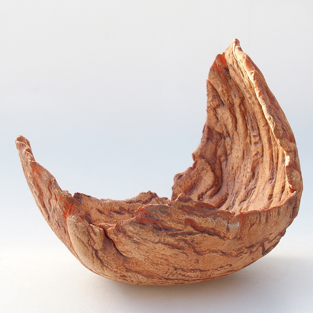 Keramická Skořápka 14 x 11 x 12,5 cm , barva oranžová