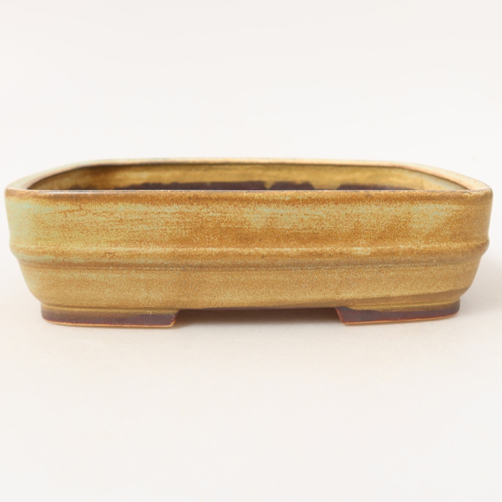 Keramická bonsai miska 17,5 x 13,5 x 4,5 cm, barva zelená