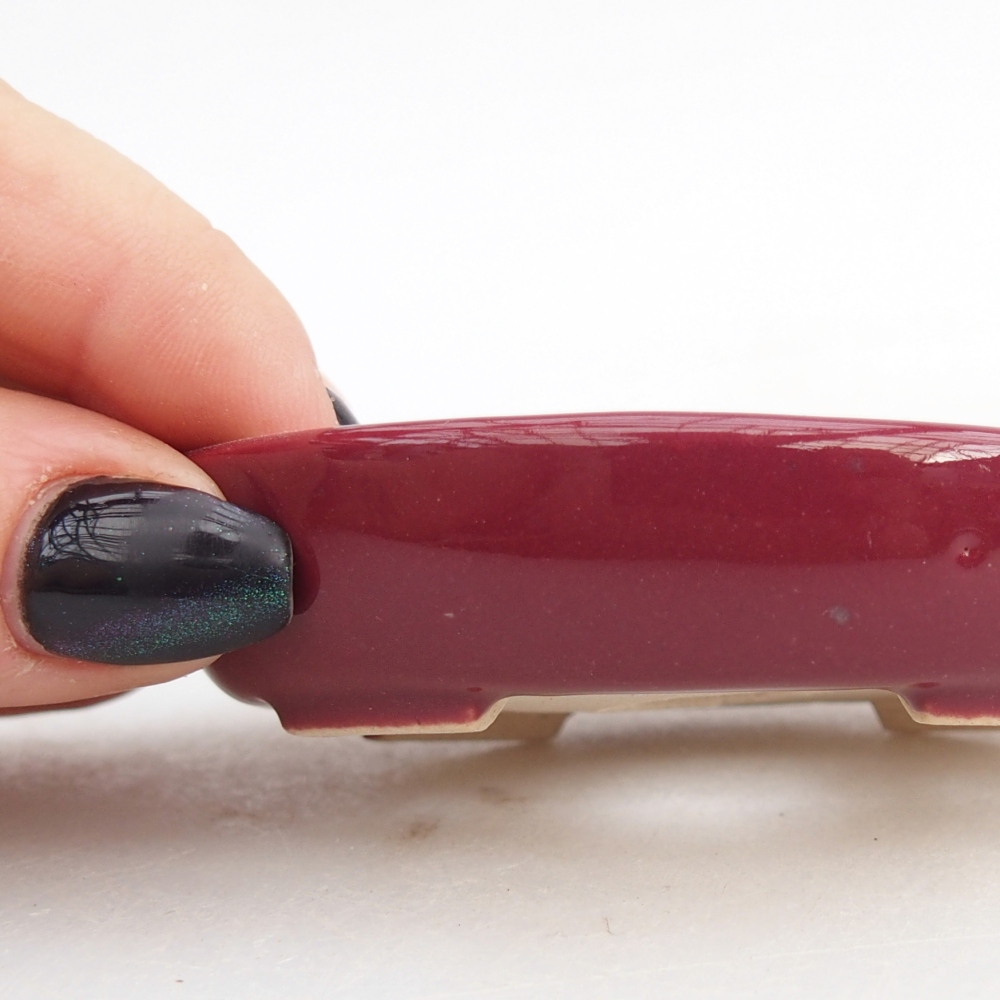 Mini bonsai miska 8 x 6 x 2 cm, barva vínová