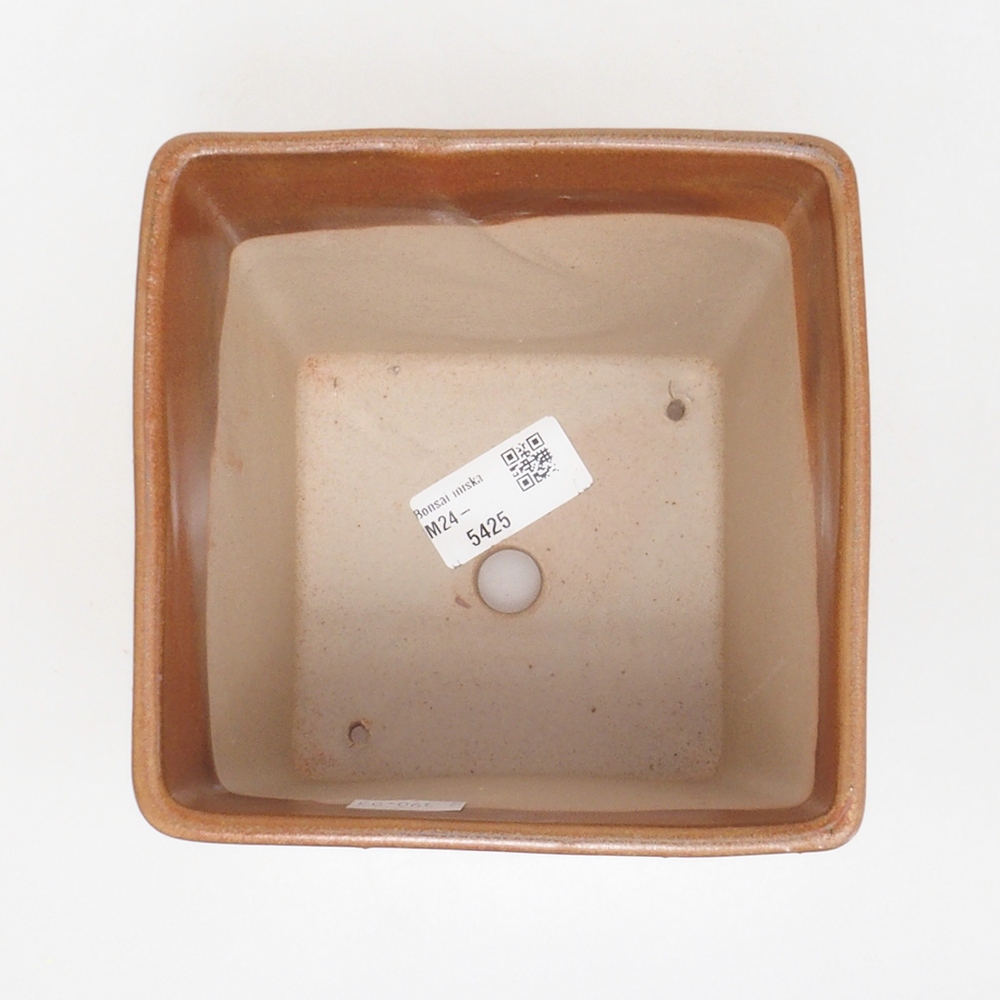 Keramická bonsai miska 13 x 13 x 13,5 cm, barva hnědá