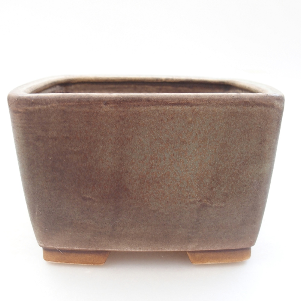 Keramická bonsai miska 13 x 13 x 8 cm, barva zelená