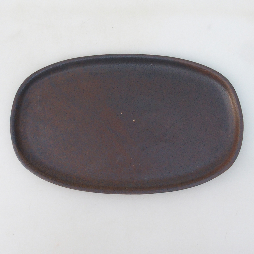 Keramická podmiska H15 -25 x 15 x 1 cm  - hnědá