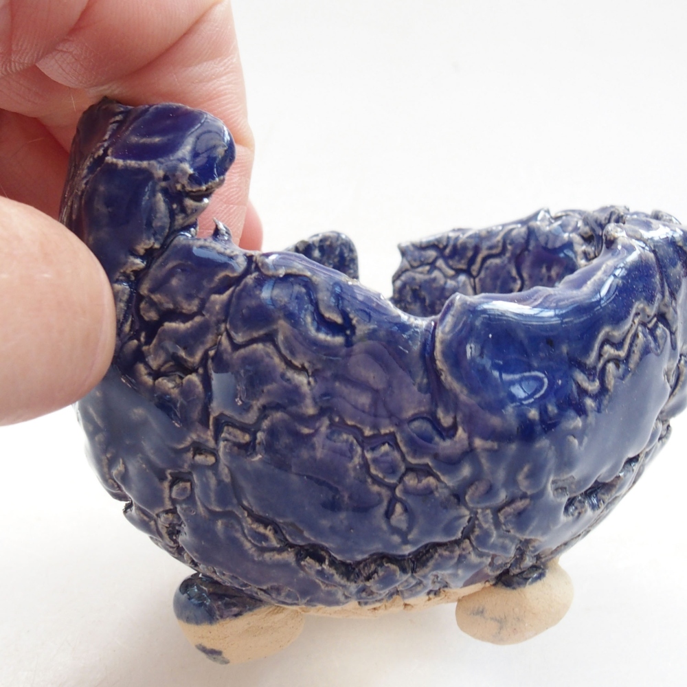 Keramická Skořápka  7 x 7 x 7 cm , barva modrá