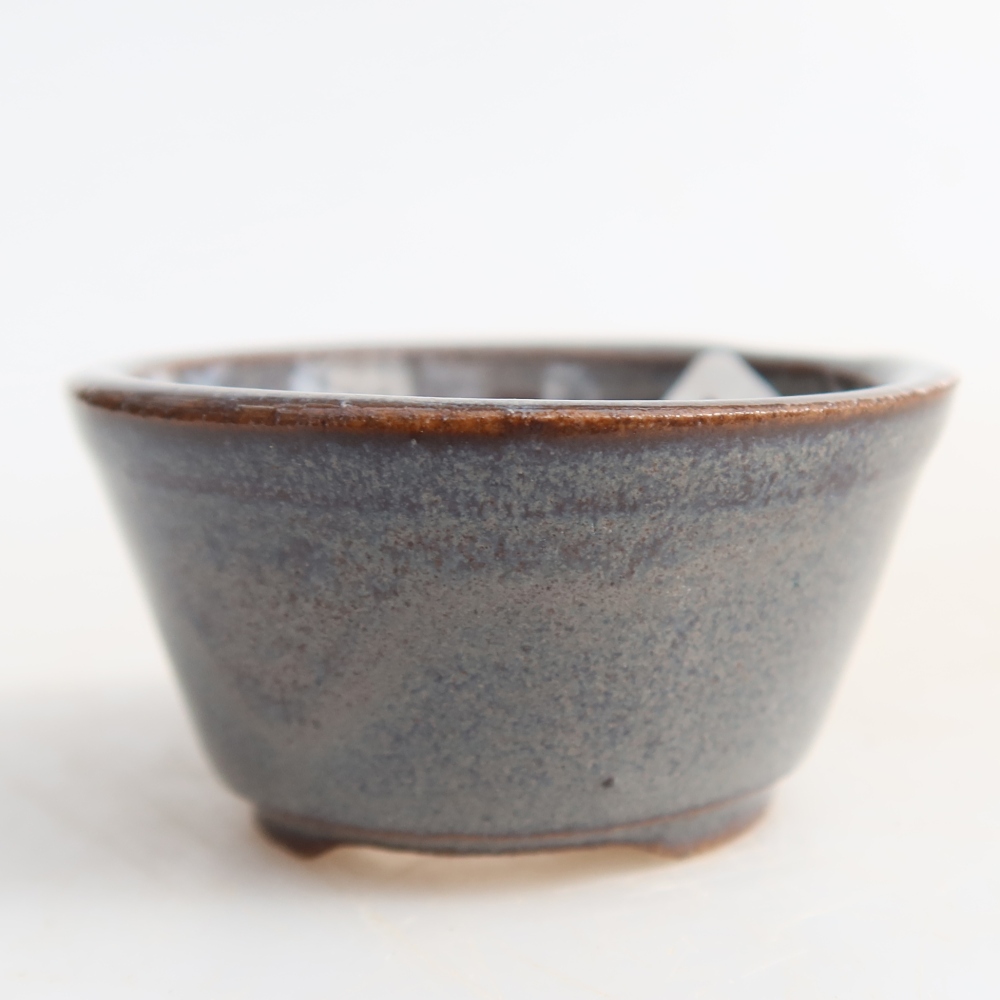 Keramická bonsai miska 4,5 x 4,5 x 2,5 cm, barva šedá
