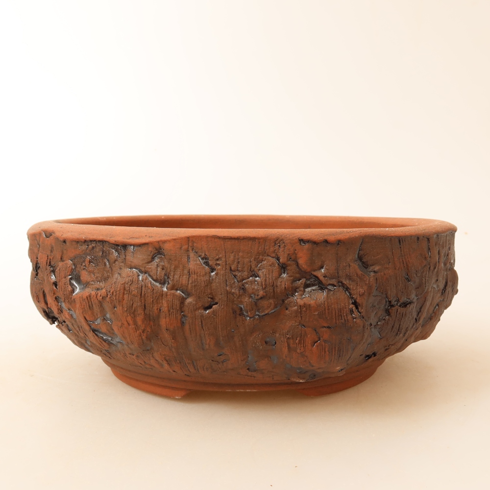 Keramická bonsai miska 17 x 17 x 6 cm, barva hnědá