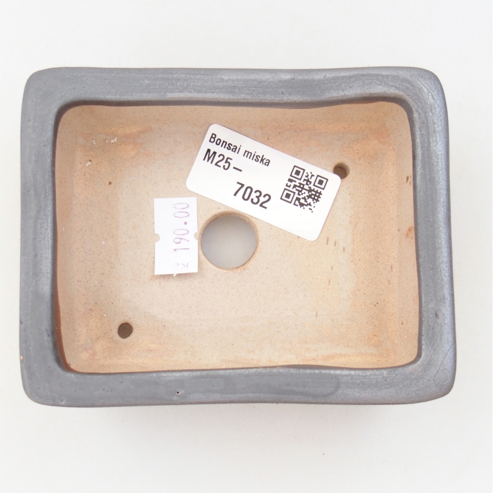 Keramická bonsai miska 11 x 8,5 x 3,5 cm, barva kovová