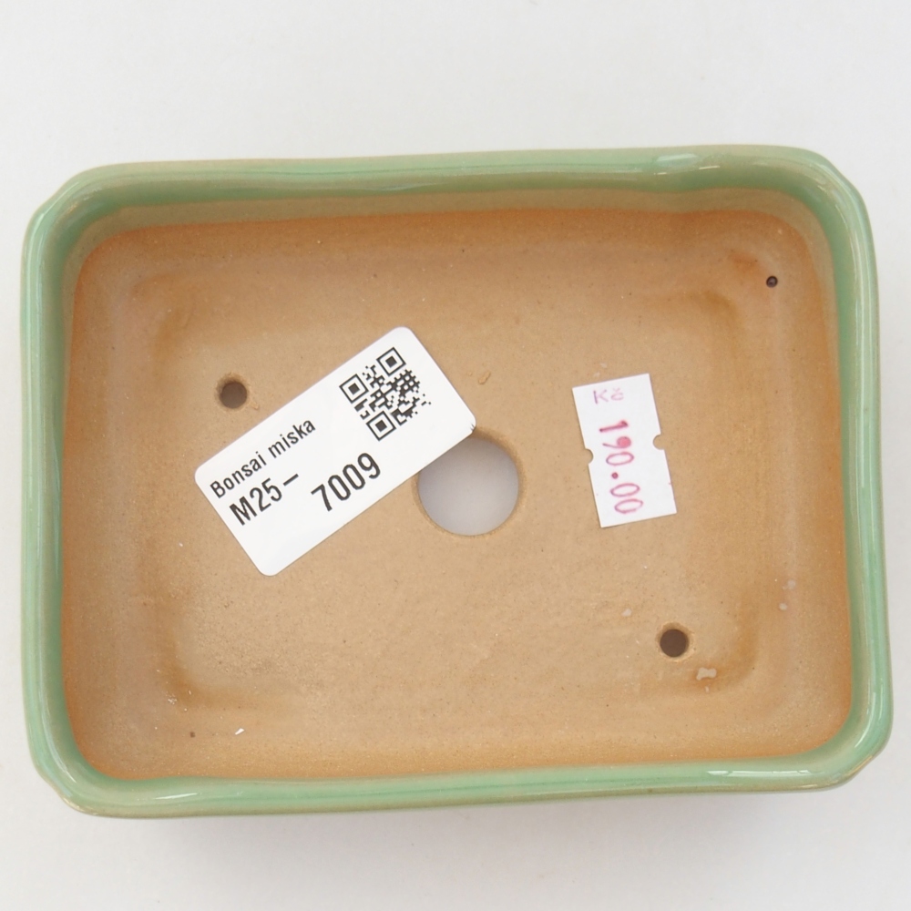 Keramická bonsai miska 11,5 x 9 x 3,5 cm, barva zelená