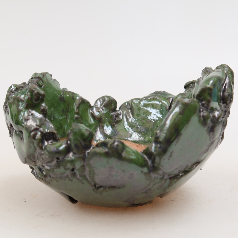 Keramická Skořápka  9,5 x 9 x 6 cm , barva zelená