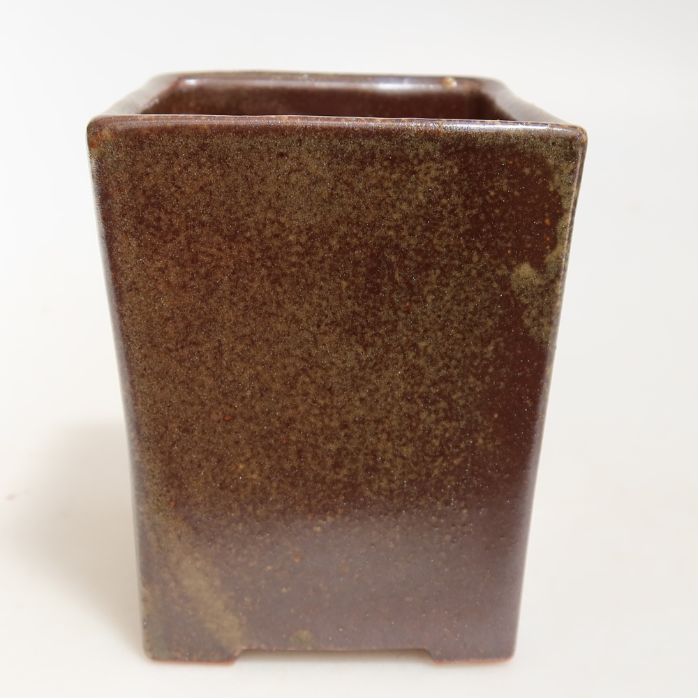 Keramická bonsai miska 7,5 x 7,5 x 9,5 cm, barva hnědá