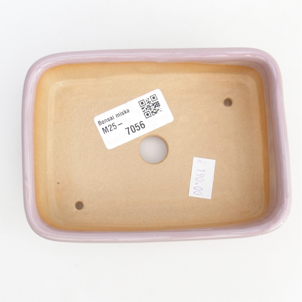Keramická bonsai miska 12,5 x 9,5 x 3,5 cm, barva růžová
