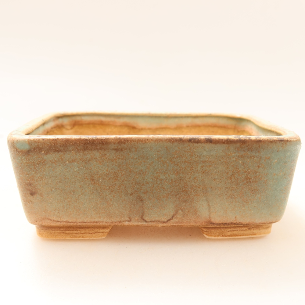 Keramická bonsai miska 10 x 8 x 3,5 cm, barva zelená