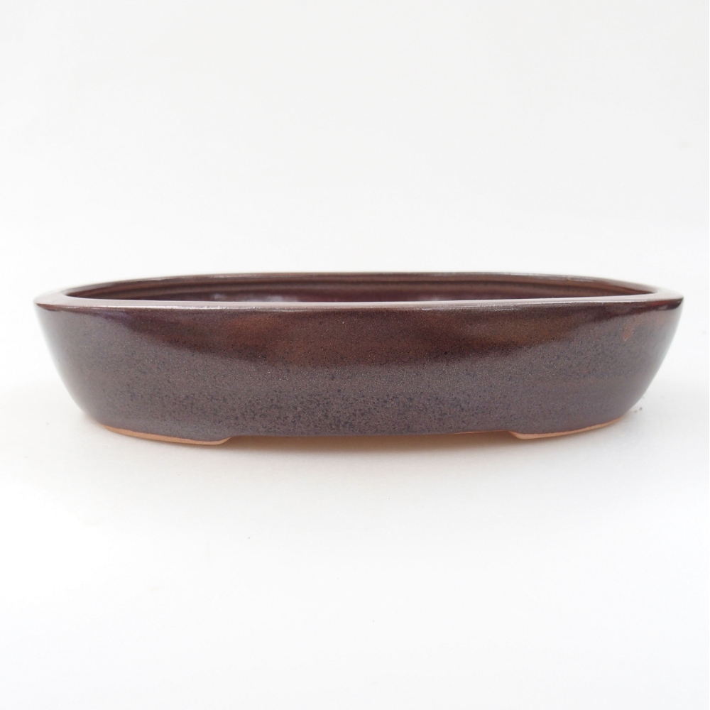 Keramická bonsai miska 22 x 16,5 x 4 cm, barva hnědá