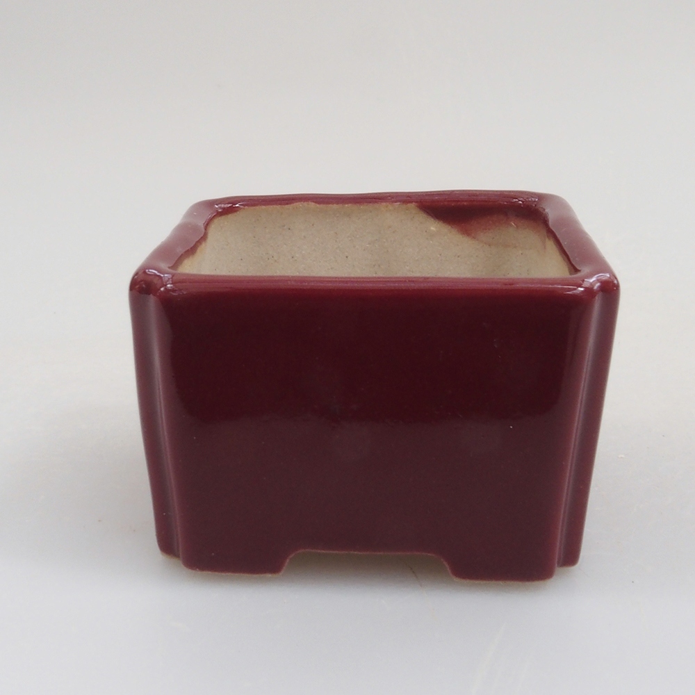 Mini bonsai miska 4,5 x 4,5 x 3 cm, barva vínová