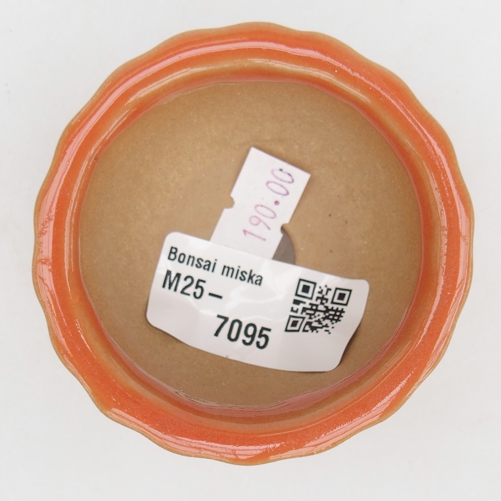 Keramická bonsai miska 7 x 8,5 x 3,5 cm, barva oranžová