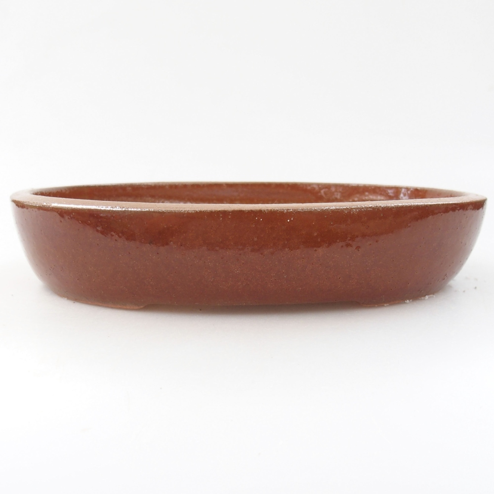 Keramická bonsai miska 22 x 16,5 x 4 cm, barva hnědá