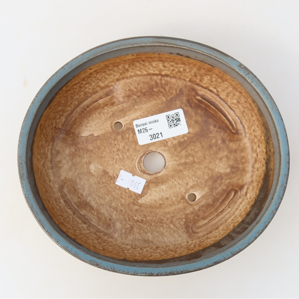 Keramická bonsai miska 18,5 x 16,5 x 4,5 cm, barva modrá