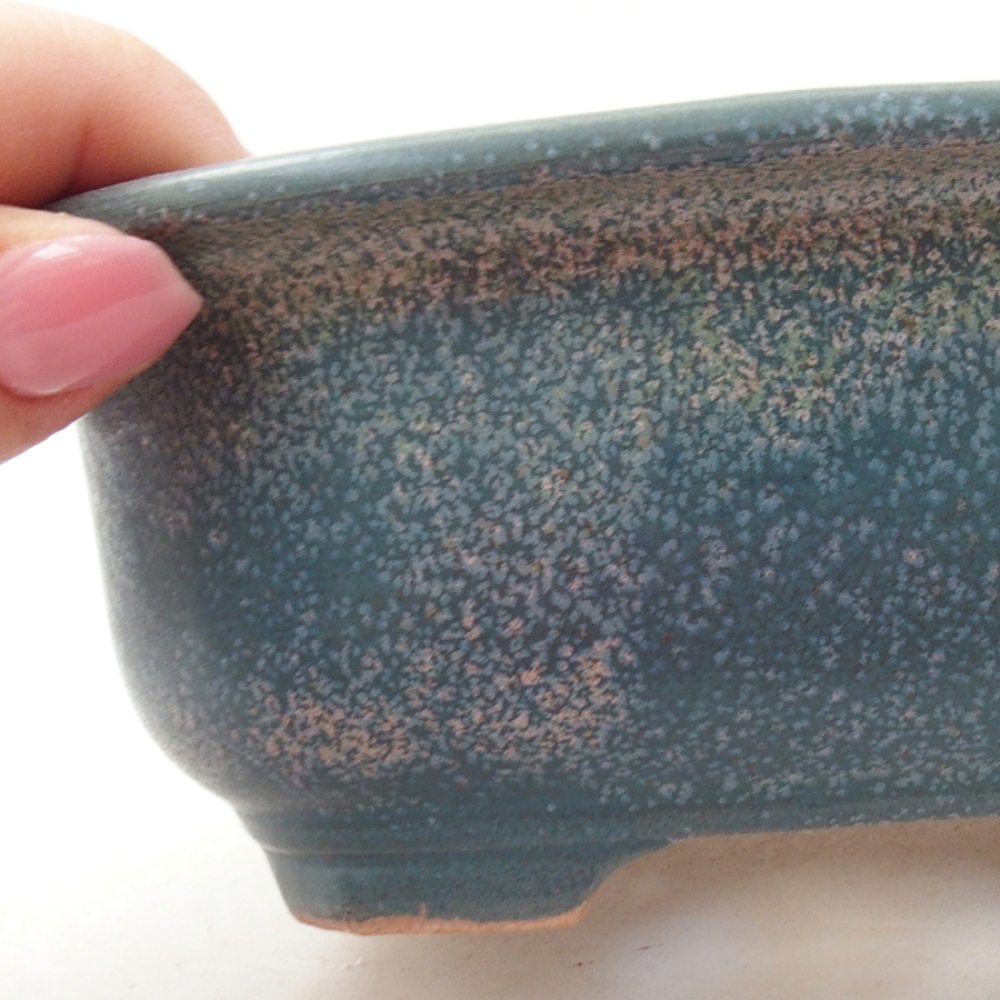 Keramická bonsai miska 15,5 x 12 x 5,5 cm, barva modrá