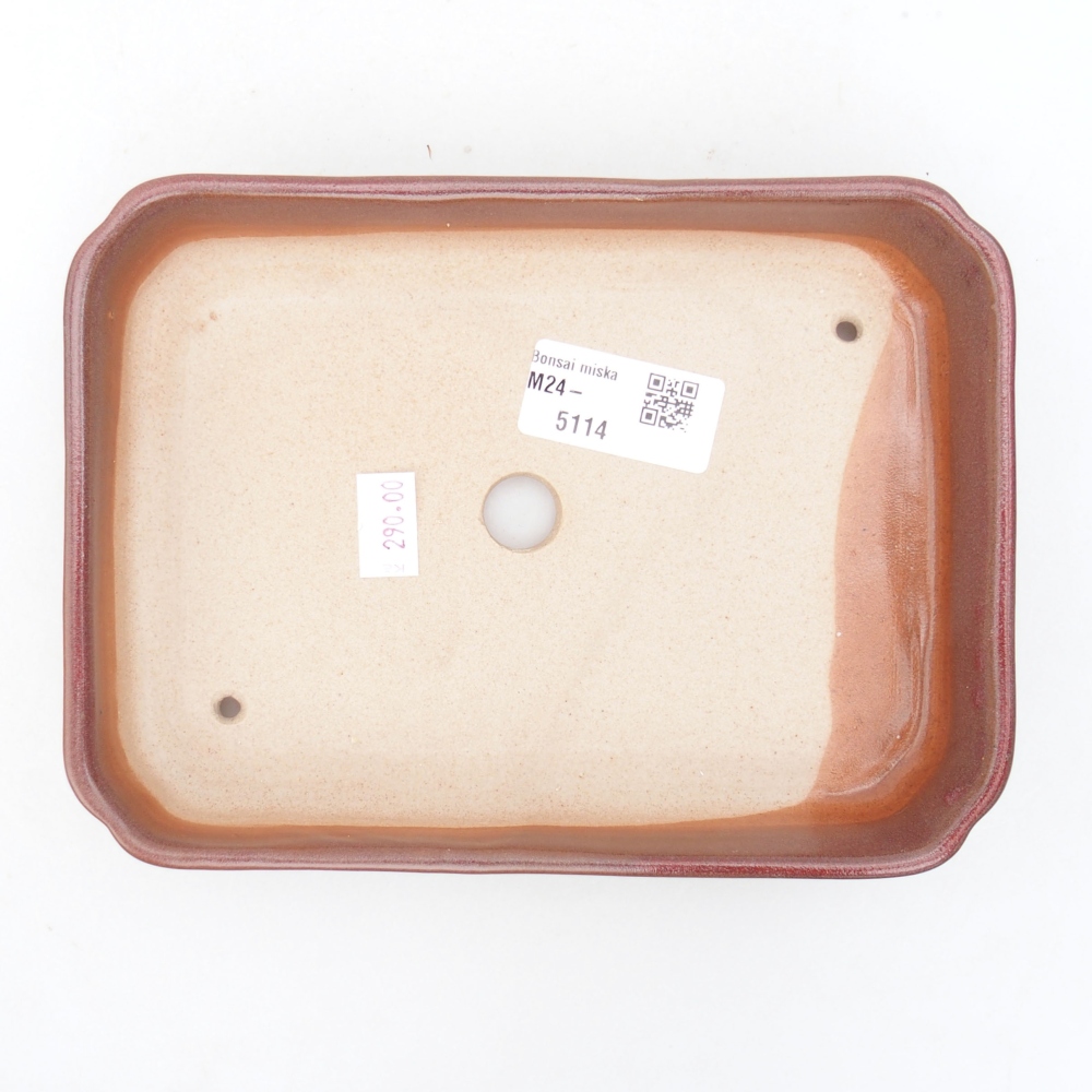 Keramická bonsai miska 18 x 13 x 3 cm, barva vínová