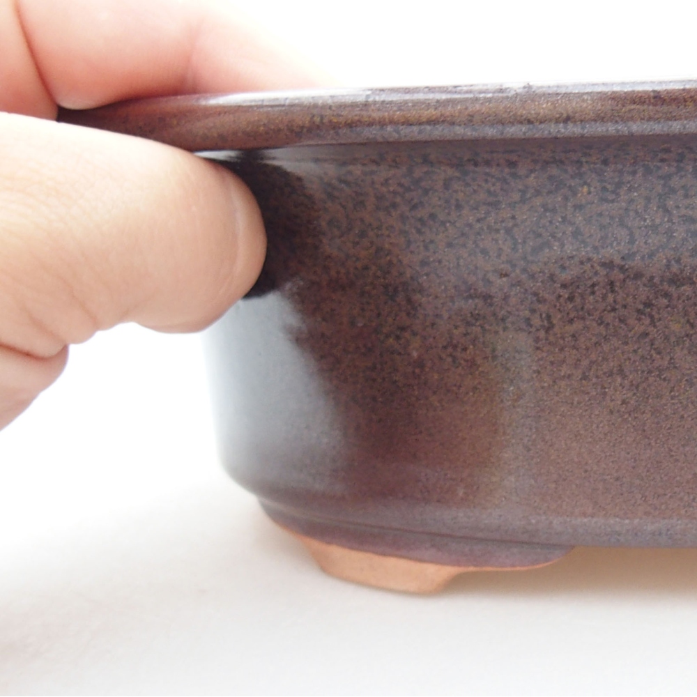 Keramická bonsai miska 23 x 18 x 6,5 cm, barva hnědá