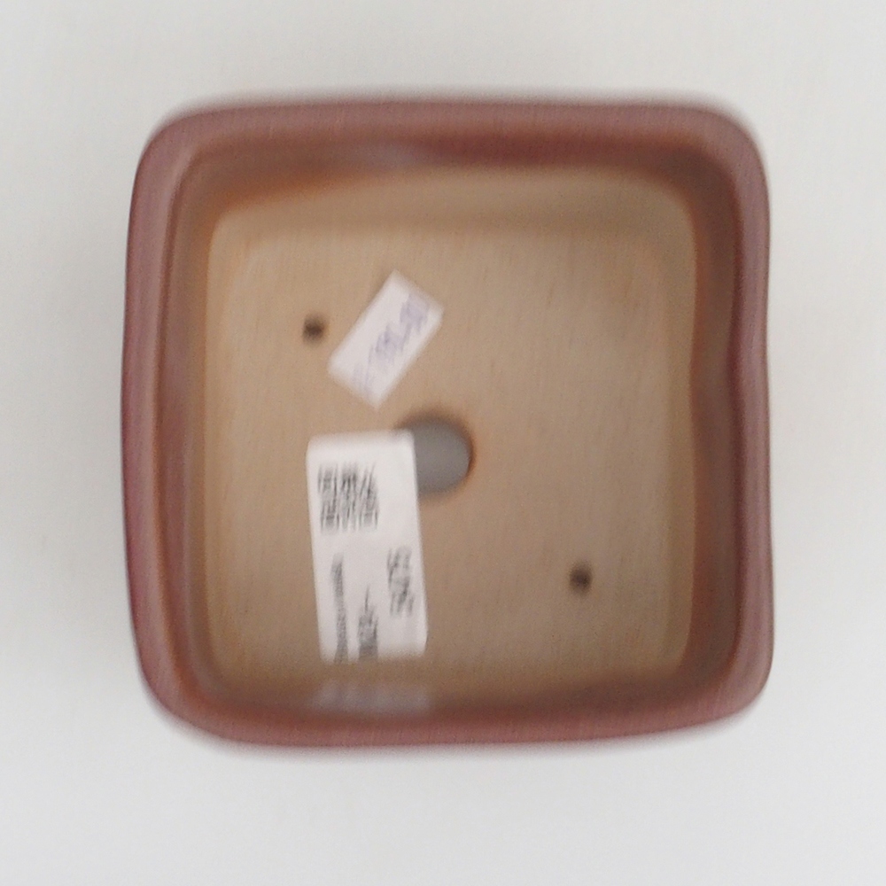 Keramická bonsai miska 10 x 10 x 8 cm, barva hnědá