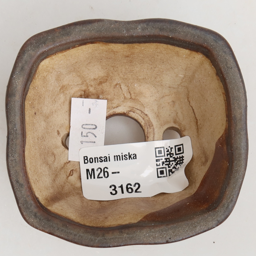 Keramická bonsai miska 7 x 7 x 3,5 cm, barva hnědá
