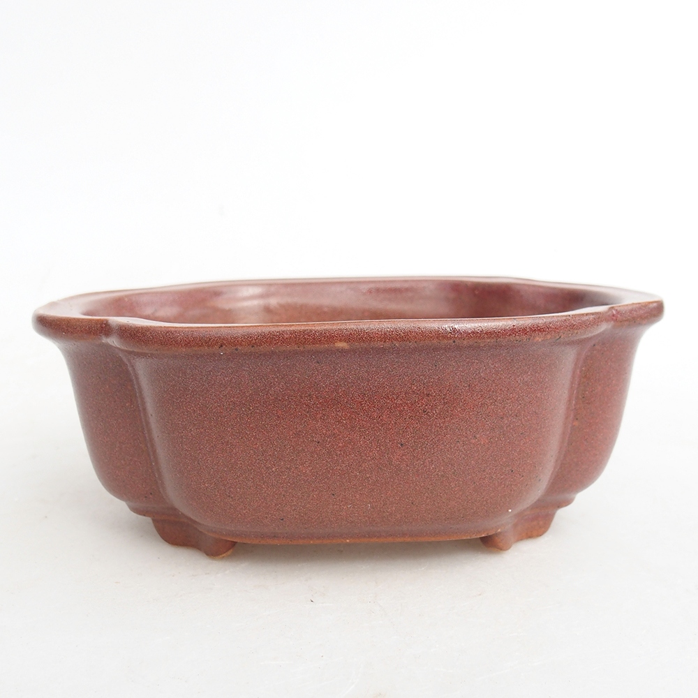 Keramická bonsai miska 13 x 10,5 x 5,5 cm, barva vínová
