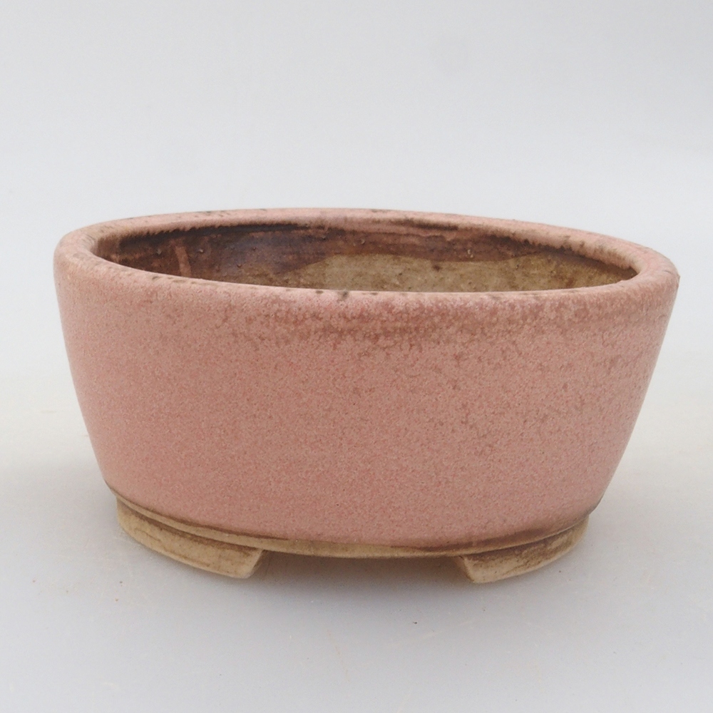 Keramická bonsai miska 10,5 x 9 x 4 cm, barva růžová