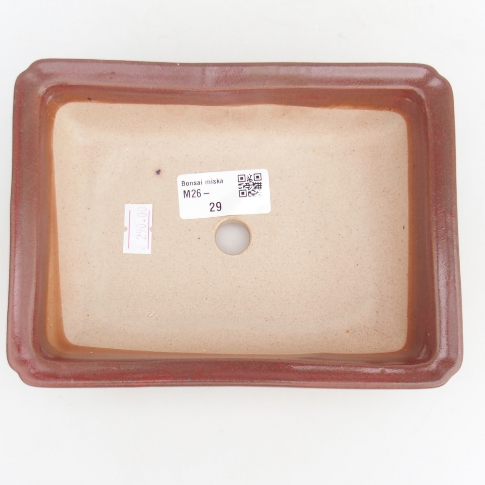 Keramická bonsai miska 18 x 13,5 x 4,5 cm, barva vínová