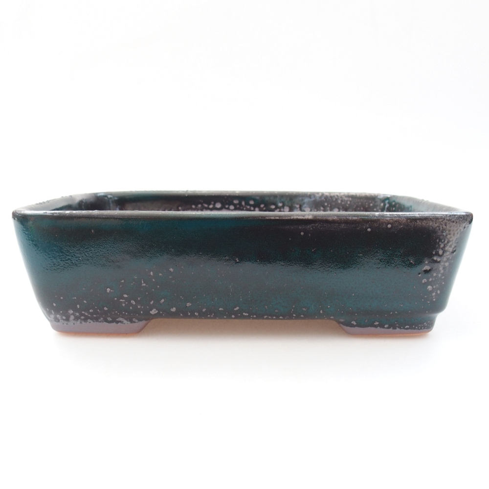 Keramická bonsai miska 18 x 13 x 5 cm, barva zelená