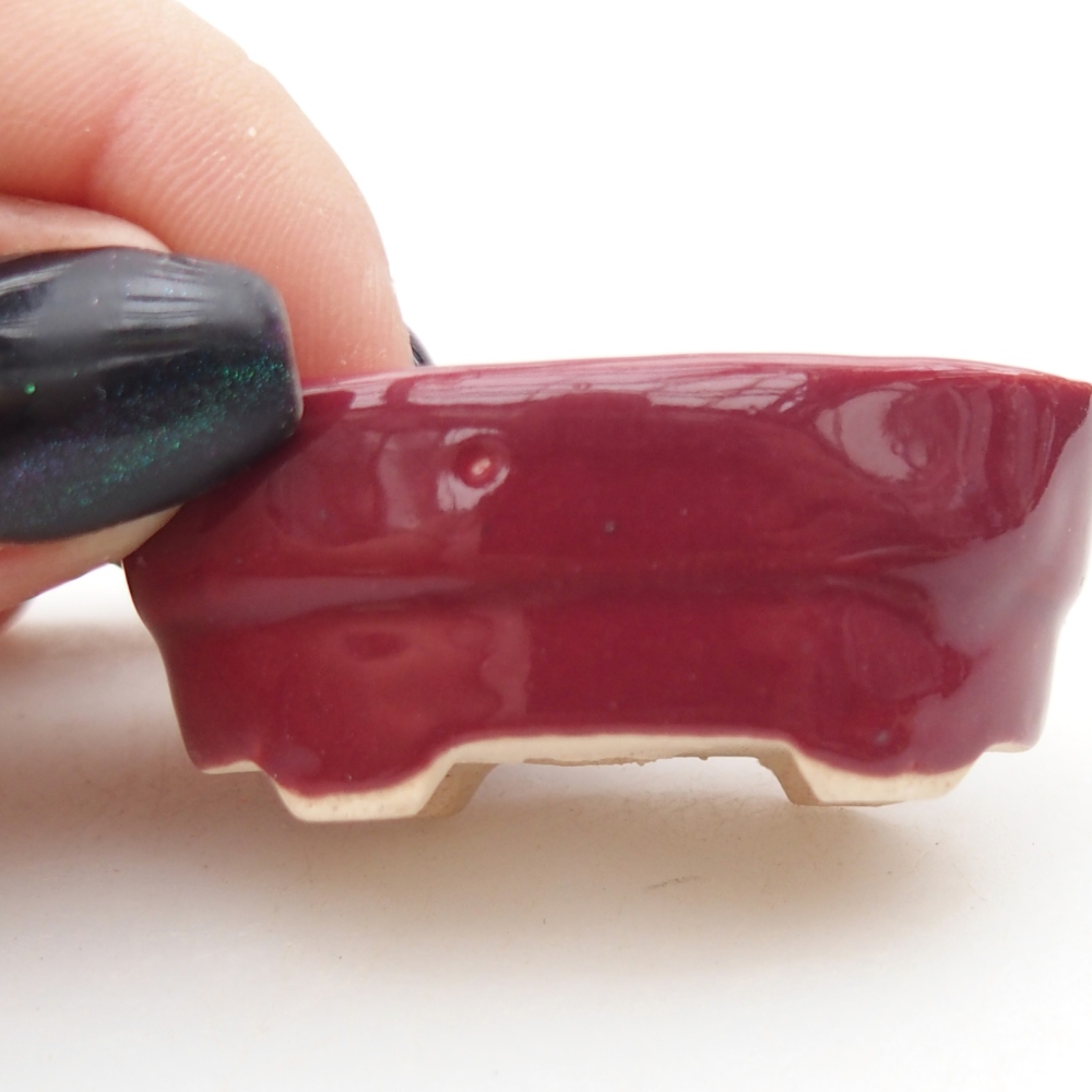 Mini bonsai miska 4 x 2,5 x 2 cm, barva vínová