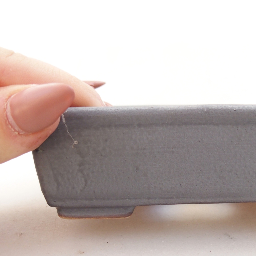 Keramická bonsai miska 11 x 8,5 x 3,5 cm, barva kovová