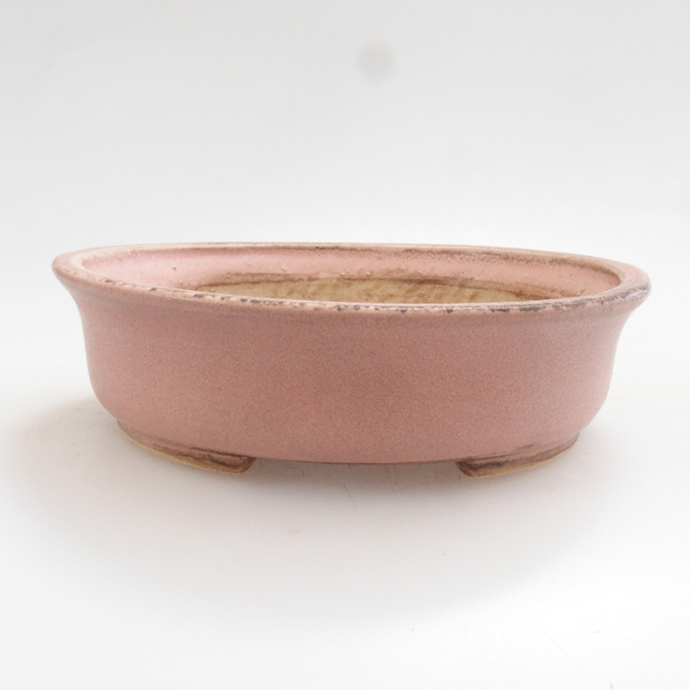 Keramická bonsai miska 12 x 11,5 x 3 cm, barva růžová