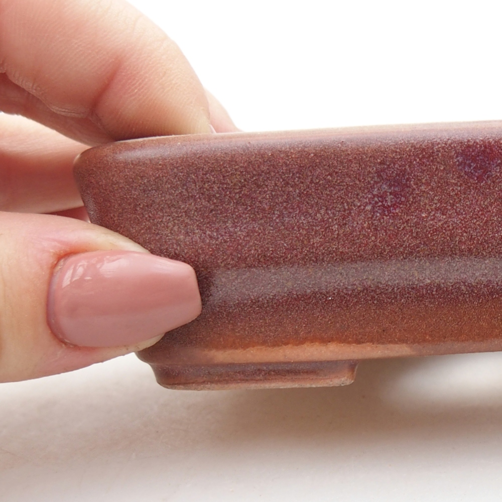 Keramická bonsai miska 11 x 8 x 3 cm, barva vínová