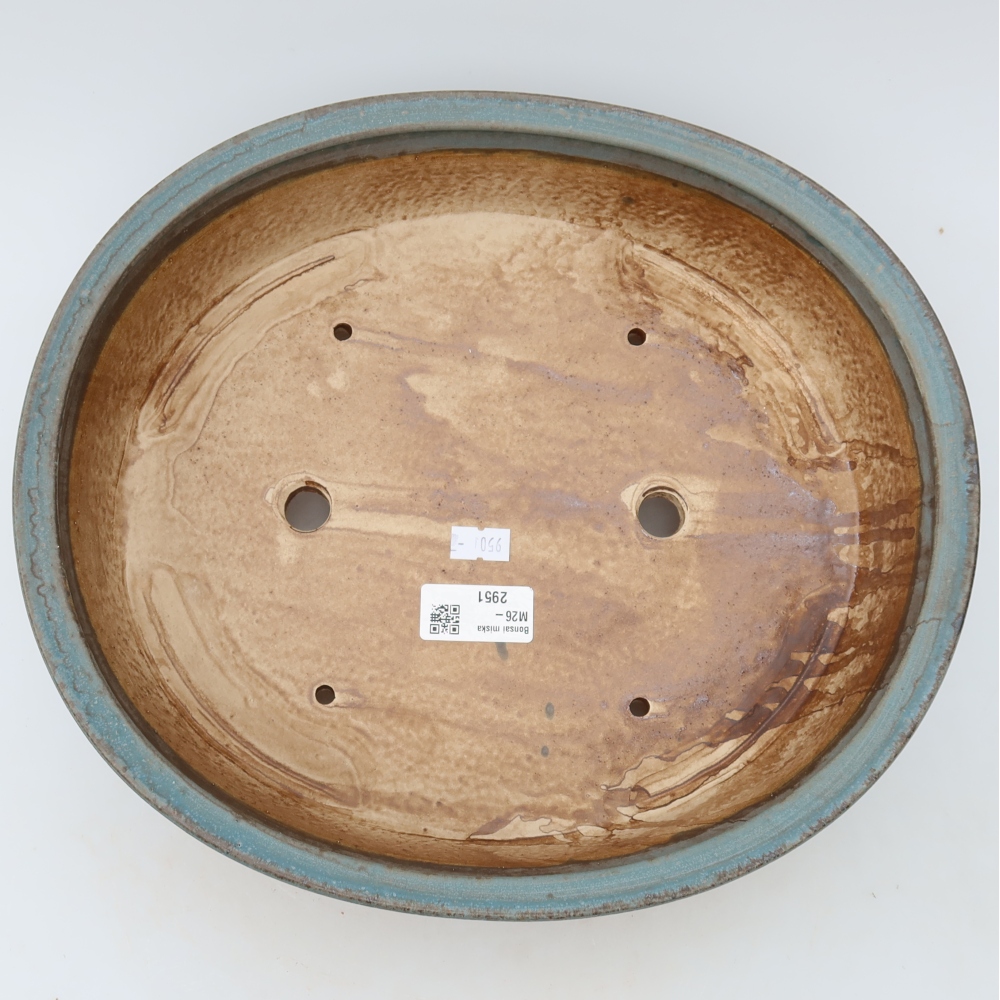 Keramická bonsai miska 31 x 27 x 7,5 cm, barva modrá