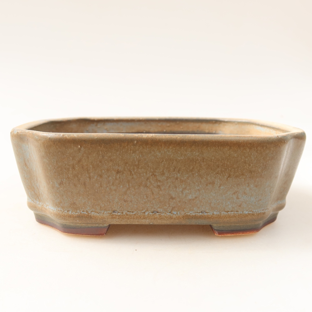 Keramická bonsai miska 13,5 x 11,5 x 4 cm, barva modrá