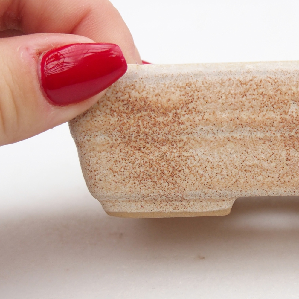 Keramická bonsai miska 10 x 7 x 3 cm, barva béžová