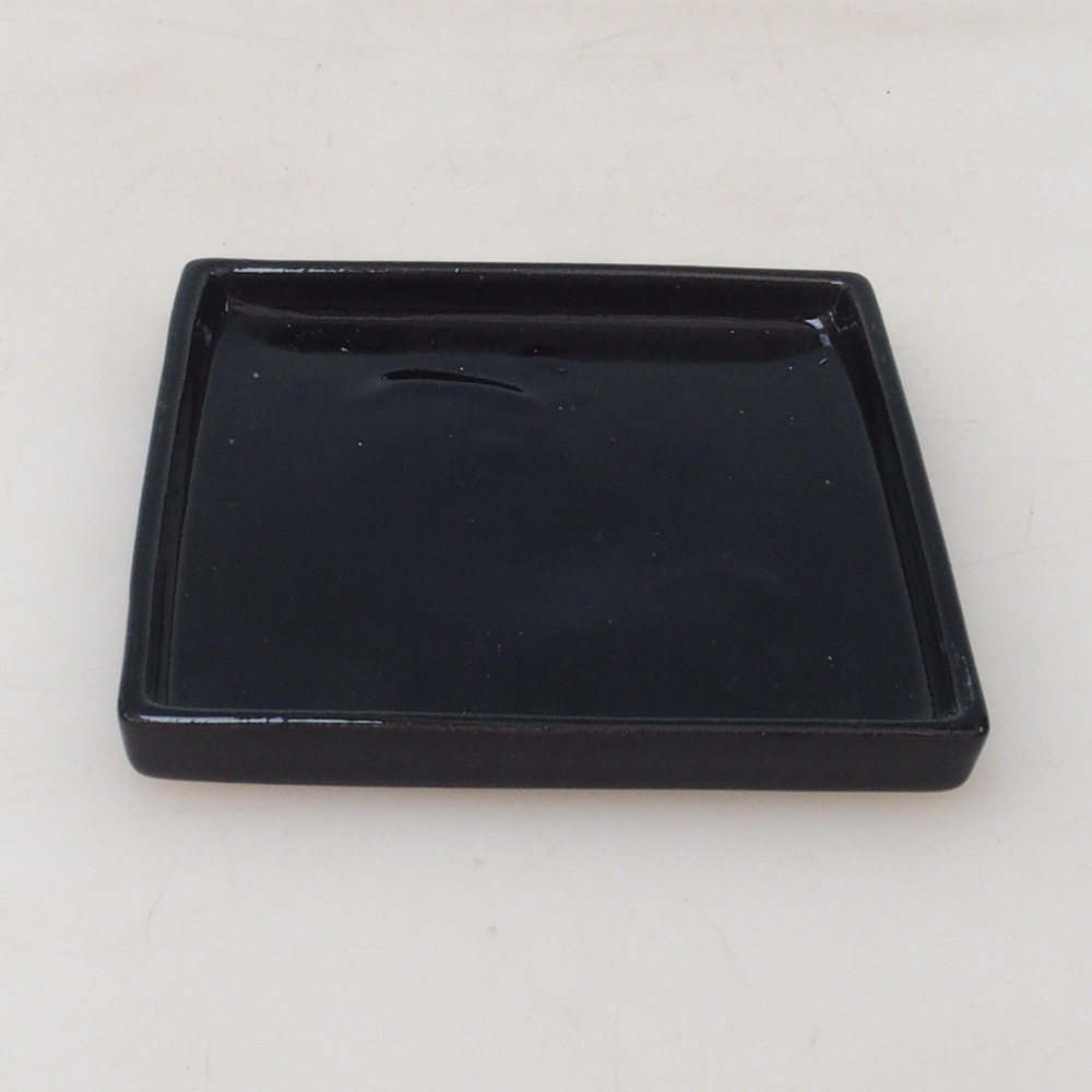 Bonsai podmiska čtverc M - 10 x 10 x 1,5 cm - černá