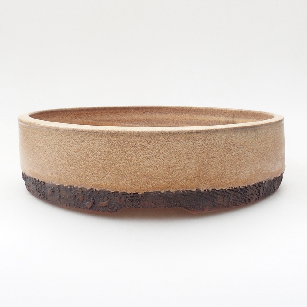 Keramická bonsai miska 24,5 x 24,5 x 6,5 cm, barva béžová