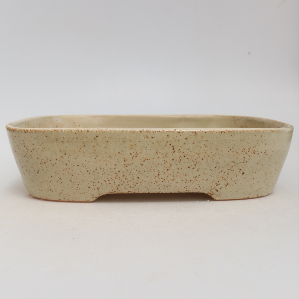Keramická bonsai miska 23 x 18 x 5,5 cm, barva béžová
