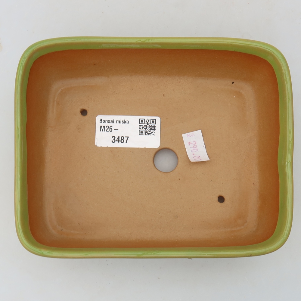 Keramická bonsai miska 15 x 12,5 x 4,5 cm, barva zelená