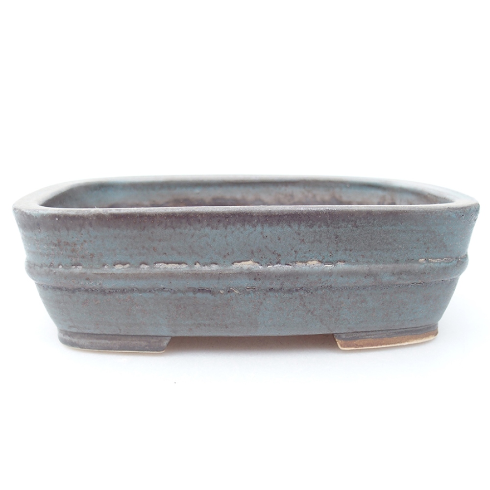 Keramická bonsai miska 14,5 x 11,5 x 4 cm, barva modrá