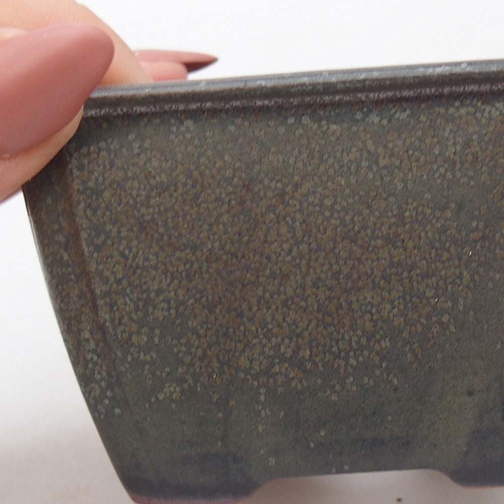 Keramická bonsai miska 8,5 x 8,5  x 5 cm, barva šedá
