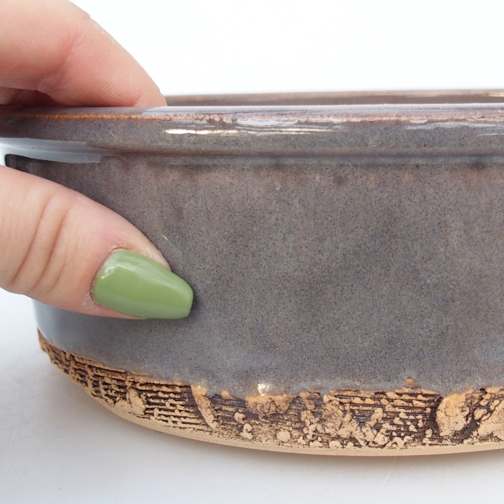 Keramická bonsai miska 19 x 19 x 6,5 cm, barva šedá