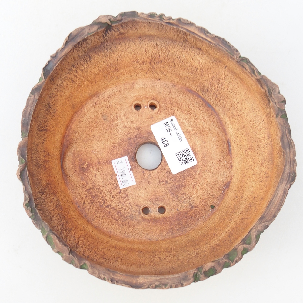Keramická bonsai miska 17 x 17 x 6 cm, barva zelená